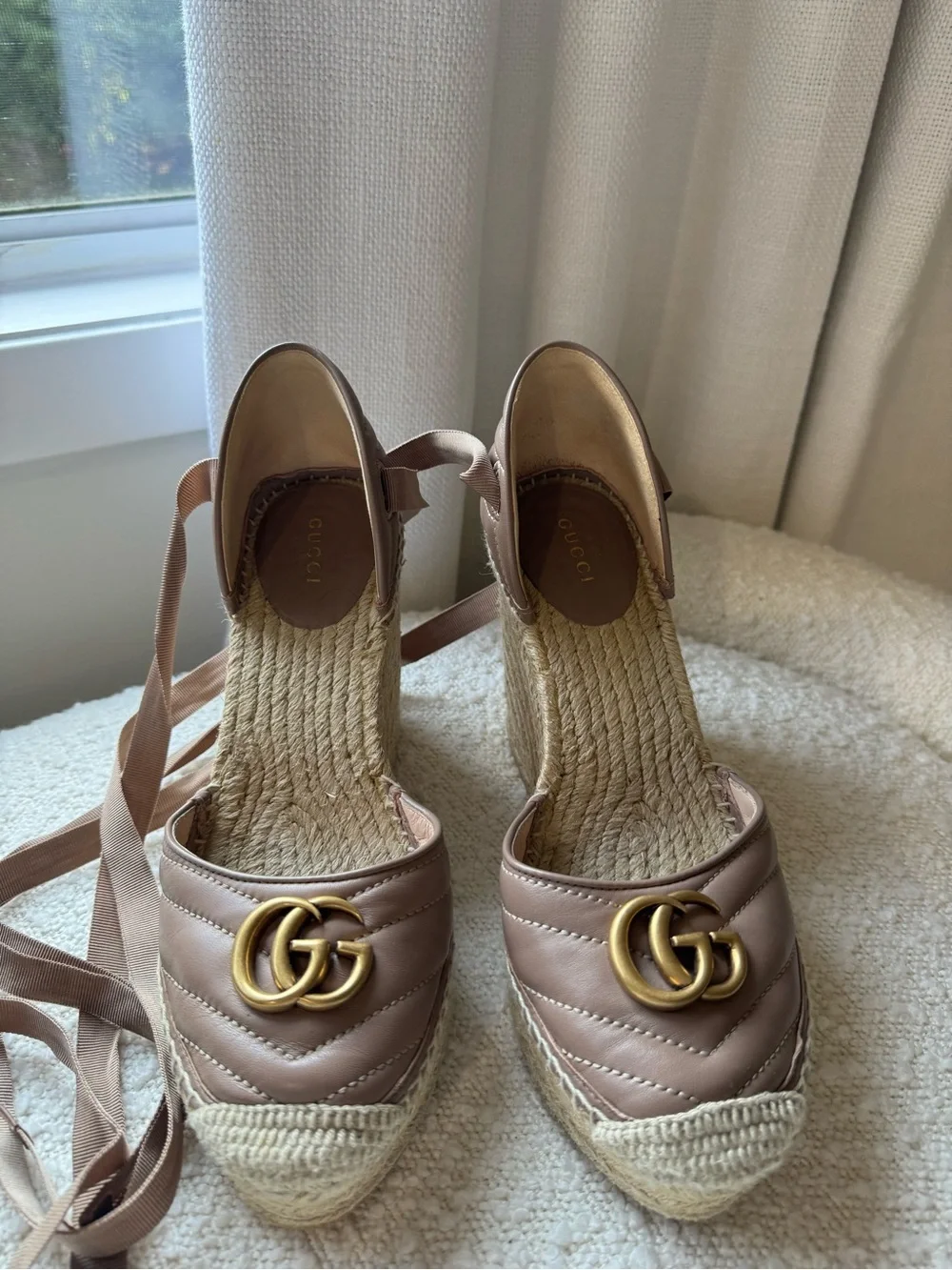 Gucci Marmont Espadrille Wedge 39.5